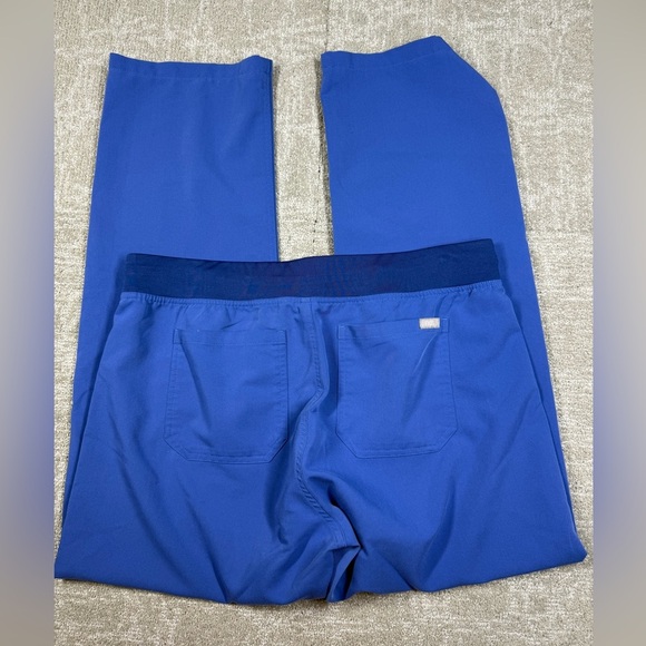 Figs Technical Collection Blue Waist Tie Straight Leg Women Scrub Nurse Pant L - Picture 9 of 9